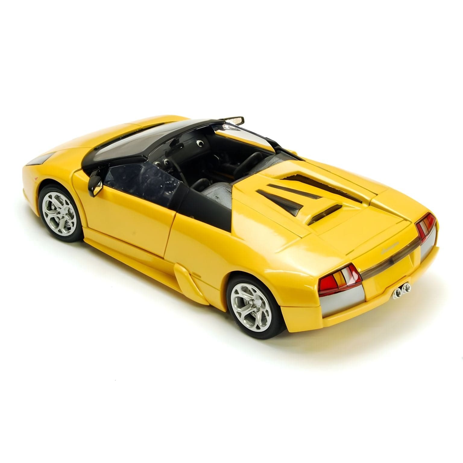 Lamborghini Murcielago Roadster Amarelo descapotável em amarelo vibrante, carro de brincar com estilo desportivo
