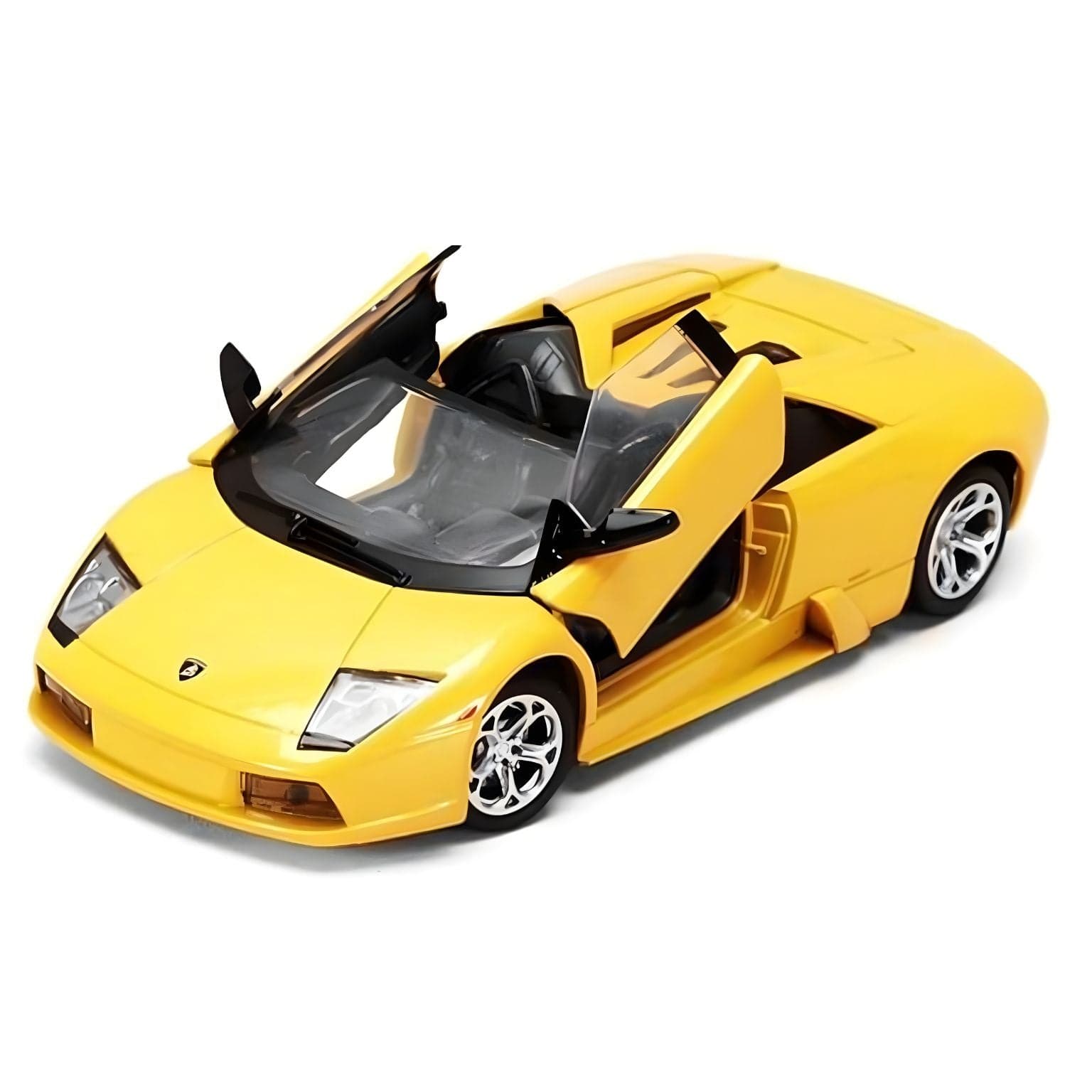 Lamborghini Murcielago Roadster Amarelo descapotável em amarelo vibrante, carro de brincar com estilo desportivo