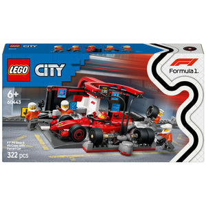 Lego City 60443 Boxe de F1 e Equipa da Boxe com Carro da Ferrari