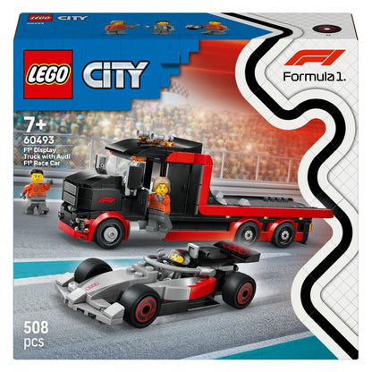 Lego City Camião de Exposição de F1 com Carro de Corrida de F1 Audi: caixa do set