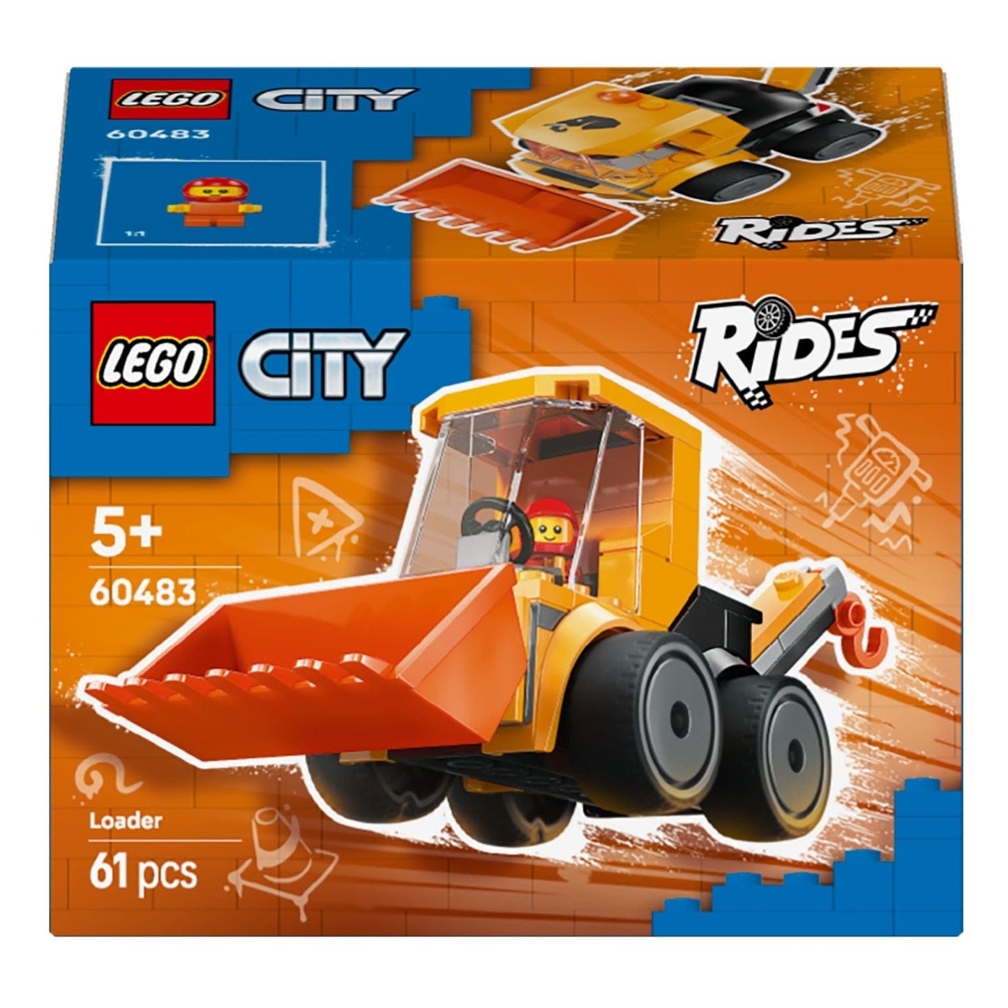 Lego City Carregadora de Construção com pá frontal e figura de condutor