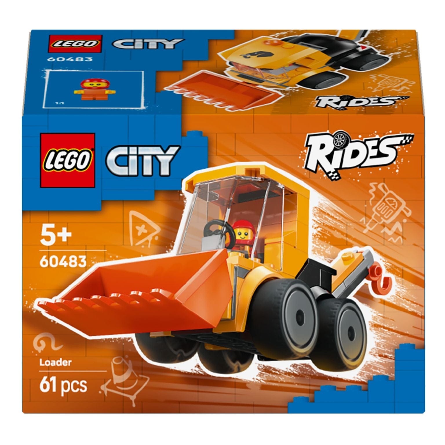 Lego City Carregadora de Construção com pá frontal e figura de condutor