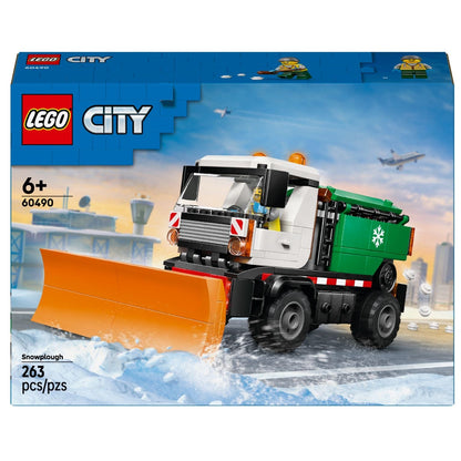 Caixa do Lego City Limpa-neves com camião verde e pá laranja na neve