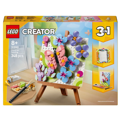 Caixa do Lego Creator Quadro de Decoração com Arte Floral 3 em 1, com cavalete