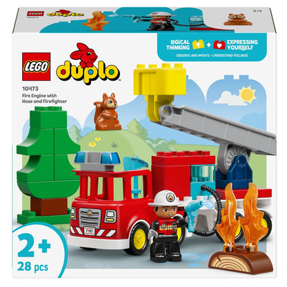 Caixa Lego Duplo Camião dos Bombeiros com Mangueira e Bombeiro