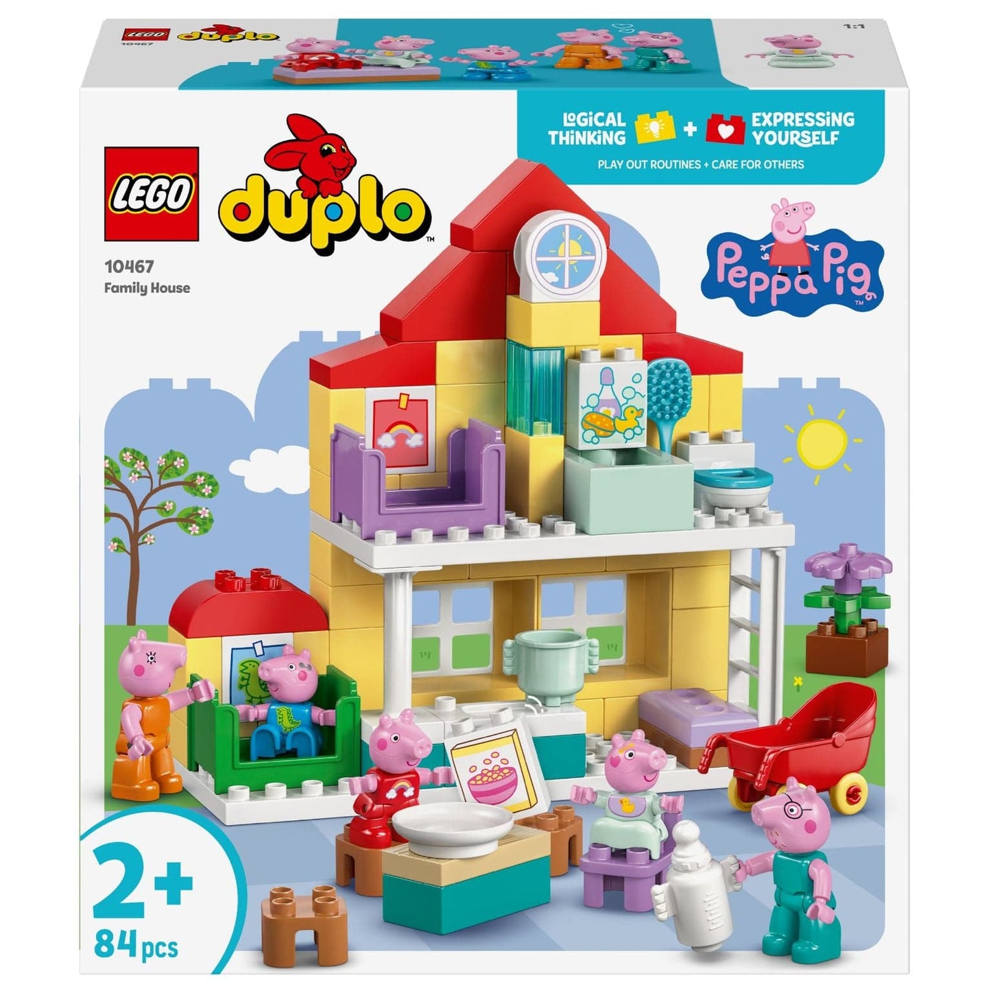 Lego Duplo Casa da Família com personagens Peppa Pig a brincar numa casa colorida