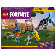 Lego Fortnite - Acampamento de Peely e Sparkplug com Peely, Sparkplug e cenário de acampamento para aventuras de construção