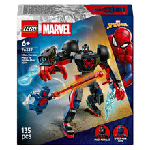Lego Marvel Robô do Miles Morales contra Spider-Man 2099 em combate com minifiguras
