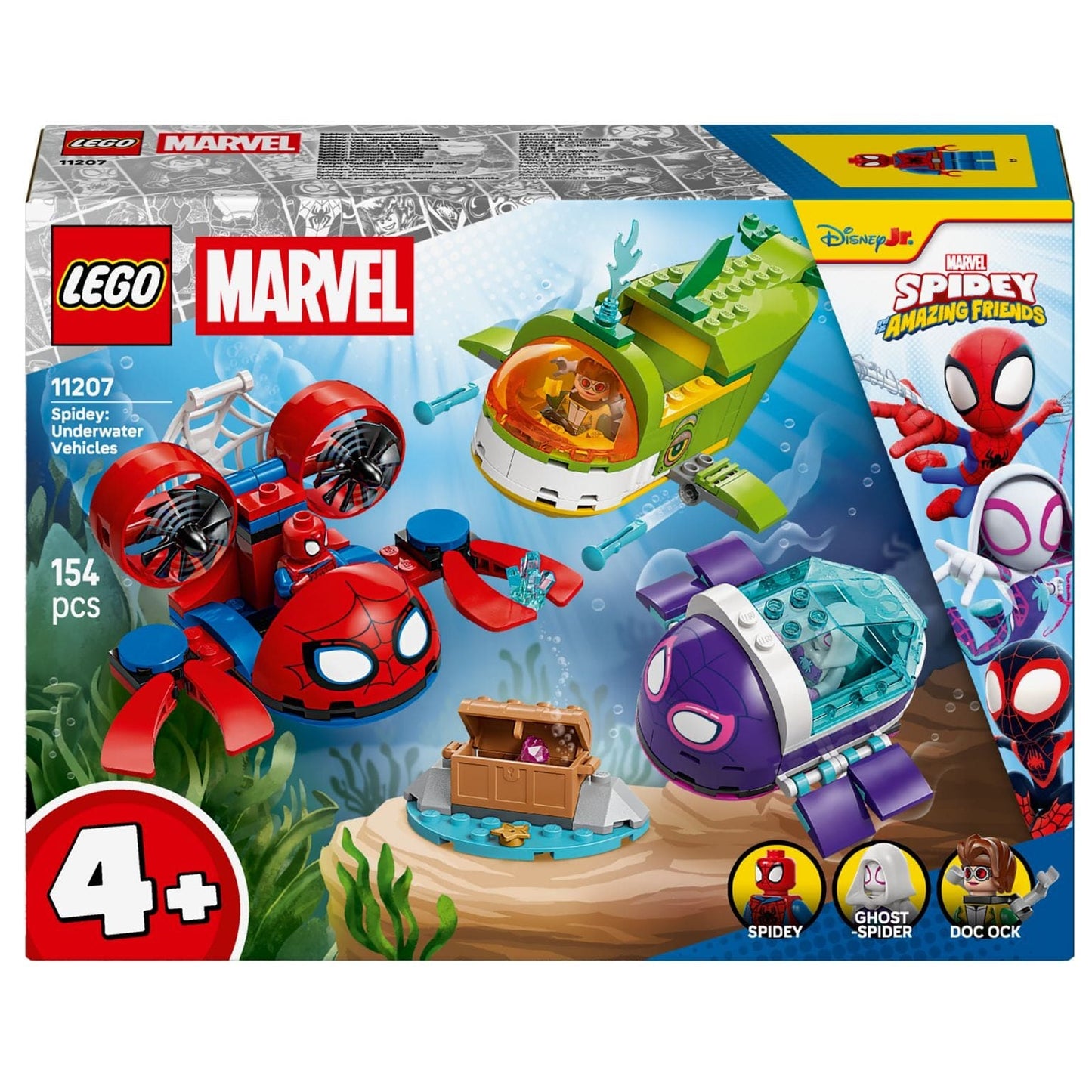 LEGO Marvel Spidey veículos subaquáticos com Spidey Ghost-Spider e Doc Ock em aventura no fundo do mar