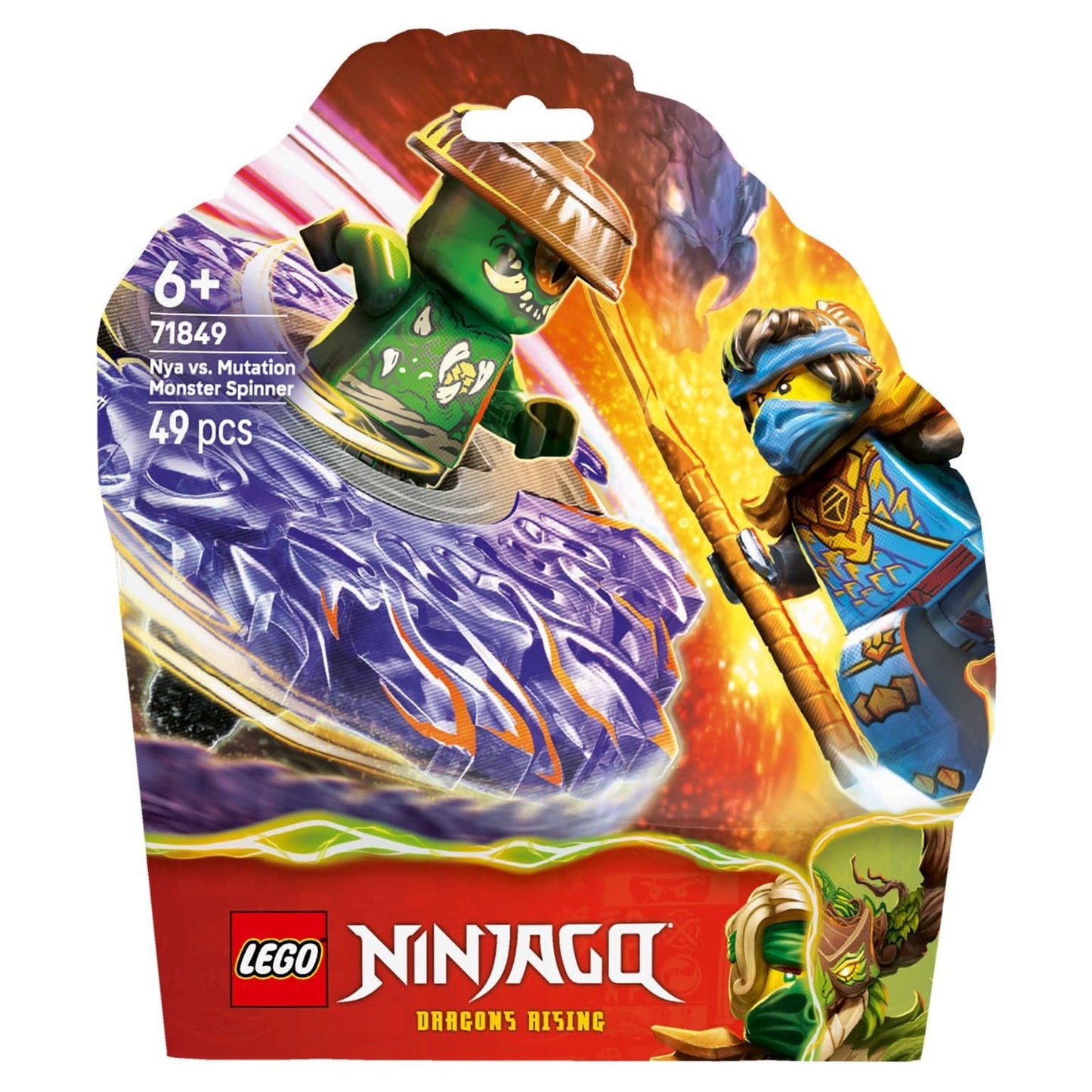 Lego Ninjago Nya contra Spinner de Monstro de Mutação com Nya e monstro giratório Dragons Rising
