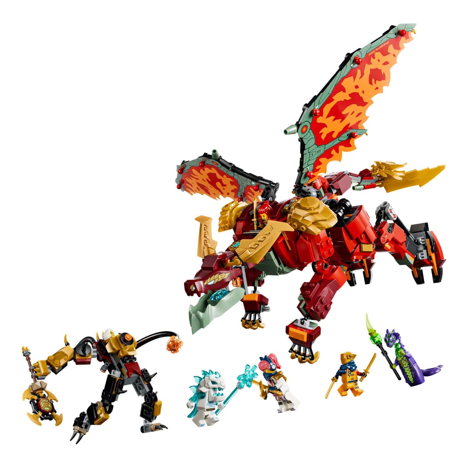 Dragão transformável da Wyldfyre LEGO NINJAGO em modo robô