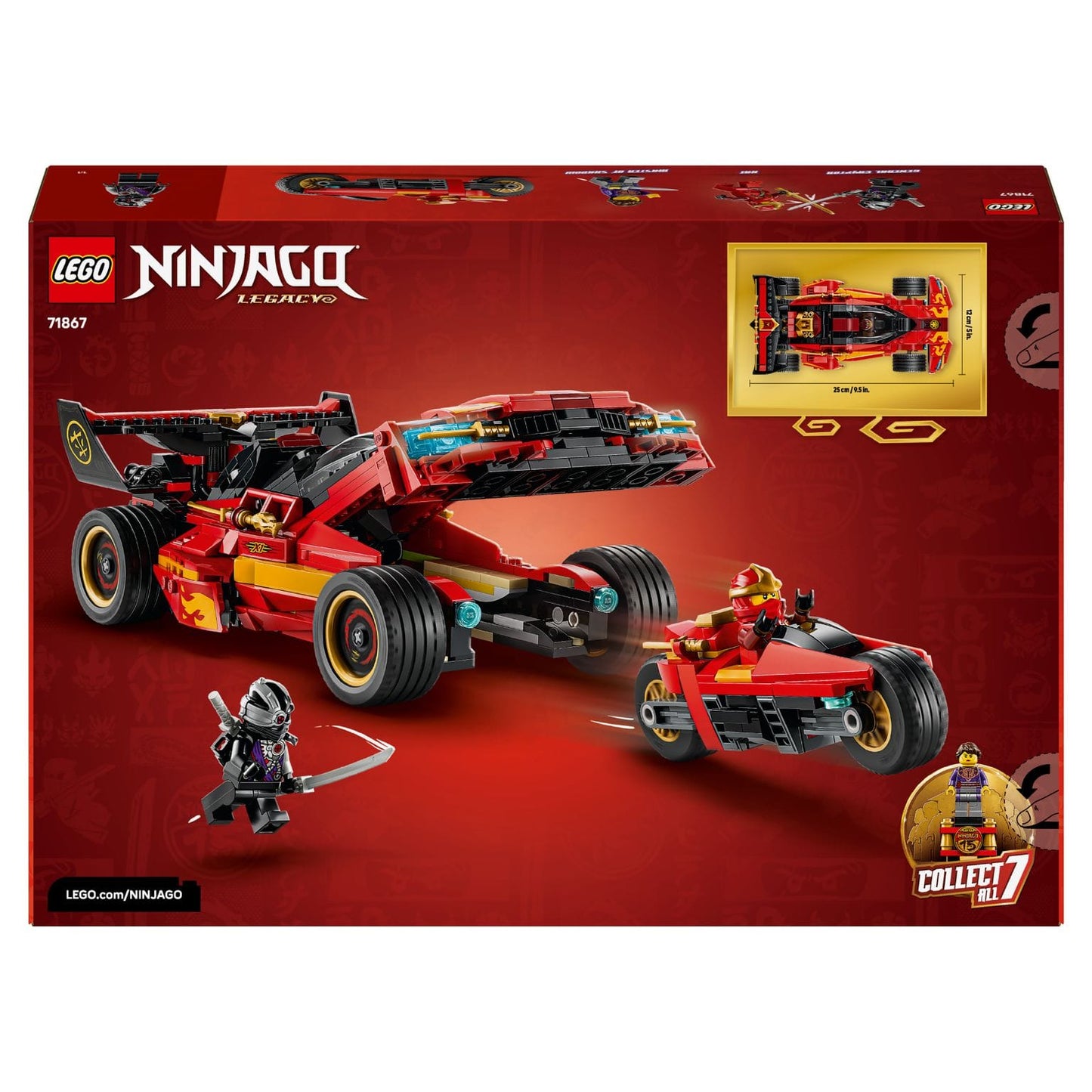 X-1 Ninja Charger LEGO NINJAGO comemorativo para exposição e brincadeira