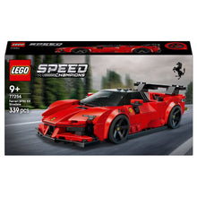 Lego Speed Champions Carro Desportivo Ferrari SF90 XX Stradale vermelho com asa traseira e minifigura Ferrari