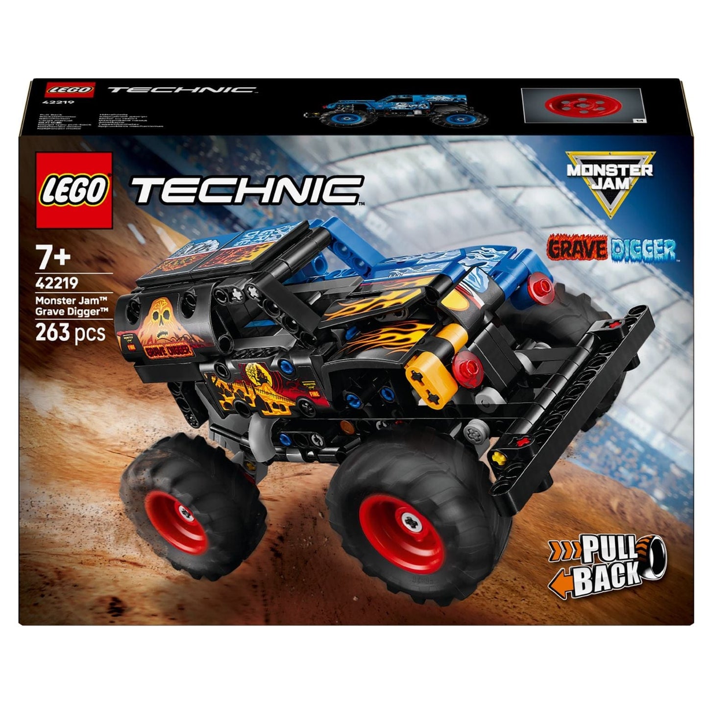 Lego Technic Monster Jam Grave Digger Fogo e Gelo monster truck com tema fogo e gelo