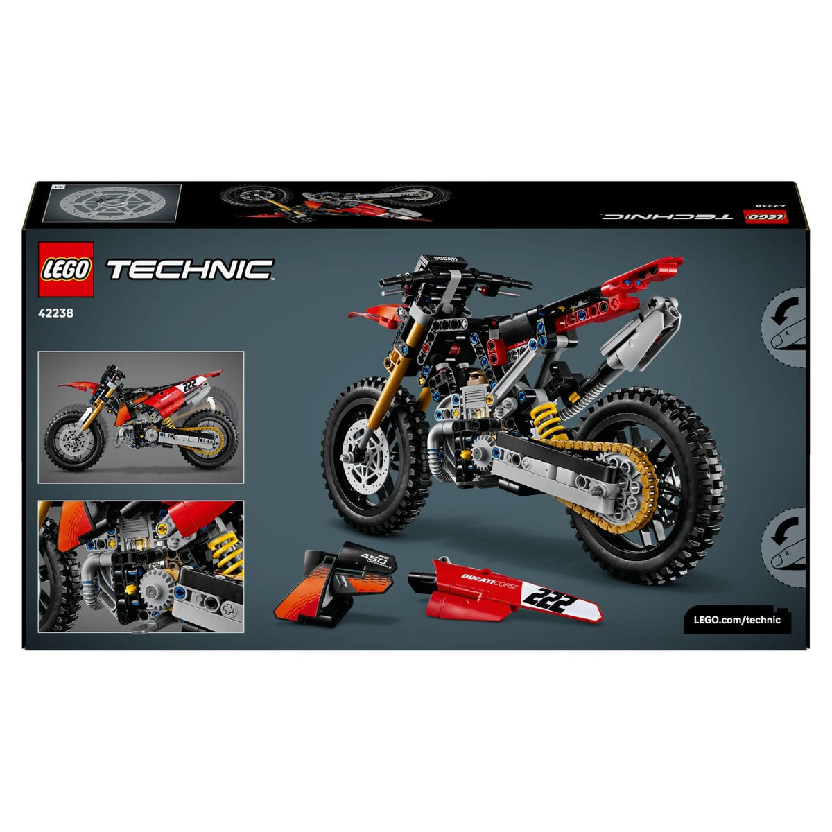 Set LEGO Technic Mota Ducati Desmo450 MX Factory 42238
