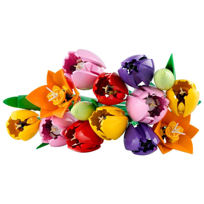 Lego Botanicals Buquê de Tulipas em vaso com flores coloridas estilo tulipas