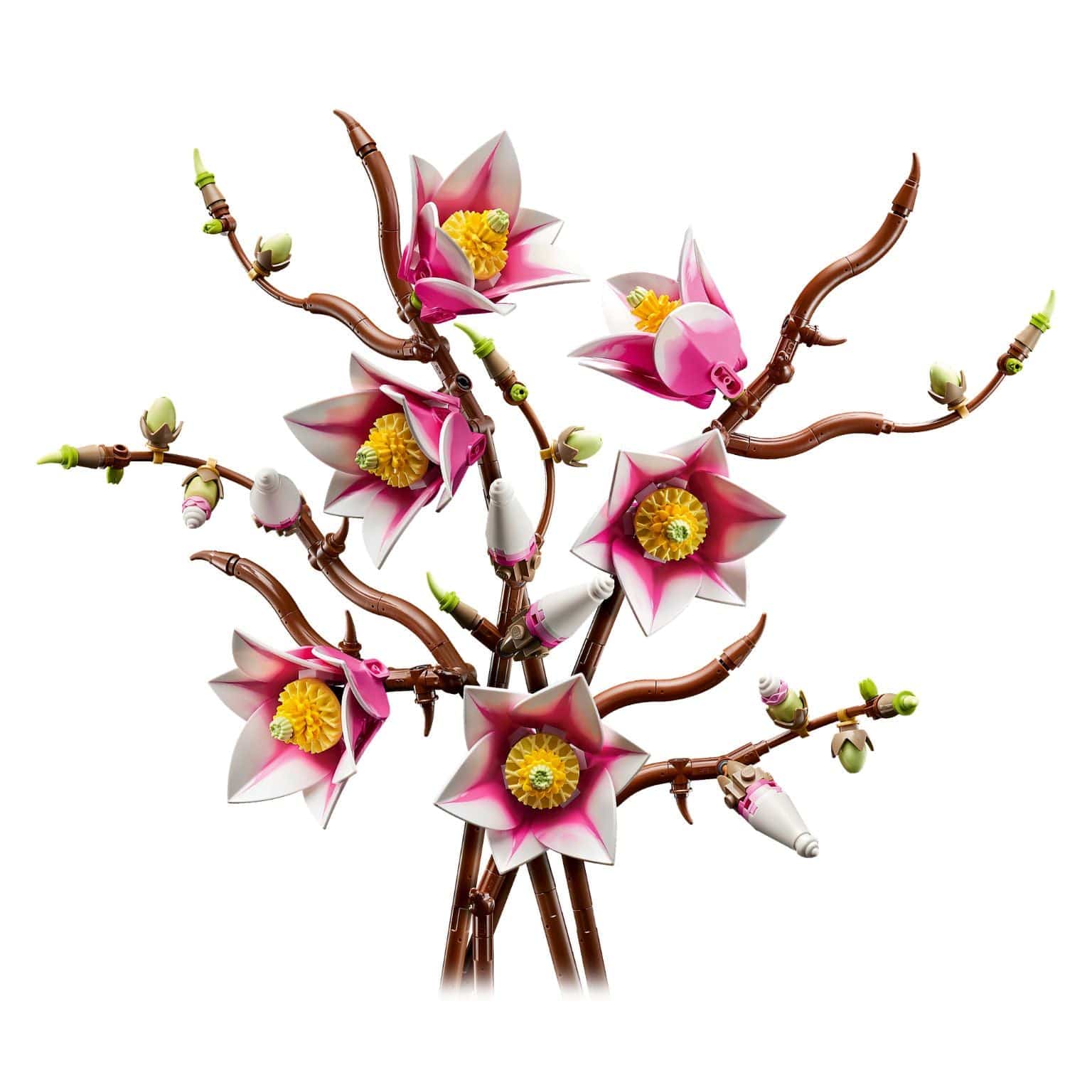 Lego Botanicals Ramos de Magnólia com flores rosa e brancas em ramos decorativos