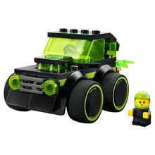 Lego City Carro de Corrida de Gaming com estilo neon e minifigura piloto
