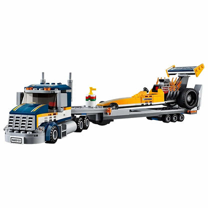 LEGO City camião transportador com dragster amarelo carregado
