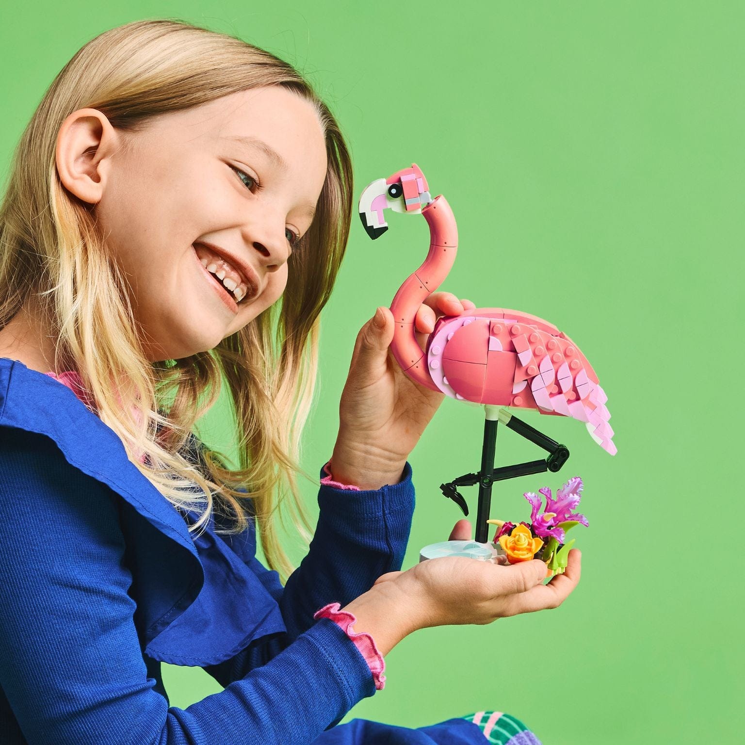 Detalhe do LEGO Creator Animais Selvagens Flamingo Cor-de-rosa