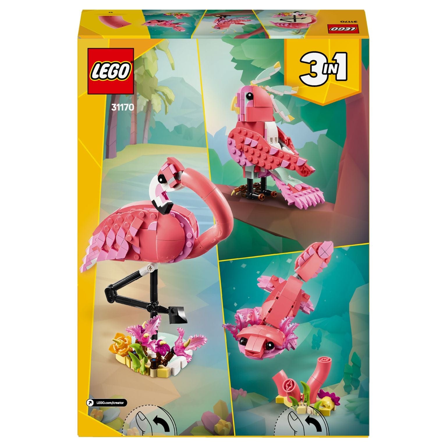 LEGO Creator Flamingo Cor-de-rosa com imagem complementar