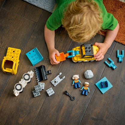 Lego Duplo Veículos de Construção 3 em 1 com camião, escavadora e peças DUPLO para brincar