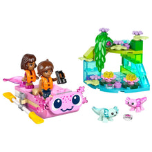 Lego Friends Barco de Aventuras em Forma de Axolote com barco cor-de-rosa e zona de lagoa com flores