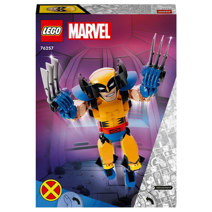 Traseira da caixa do Lego Marvel - Figura de Construção de Wolverine