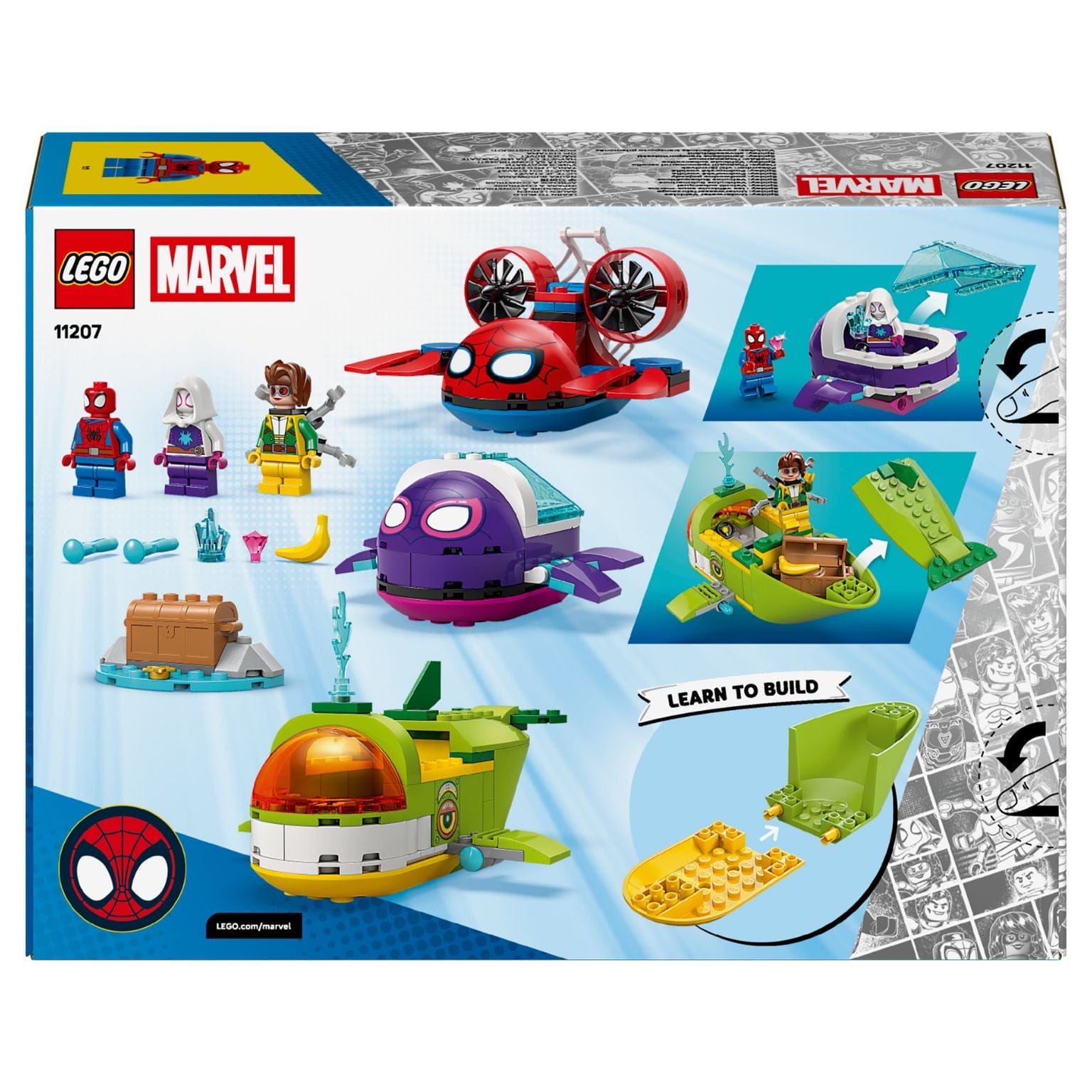 LEGO Marvel Spidey veículos subaquáticos com Spidey Ghost-Spider e Doc Ock em aventura no fundo do mar