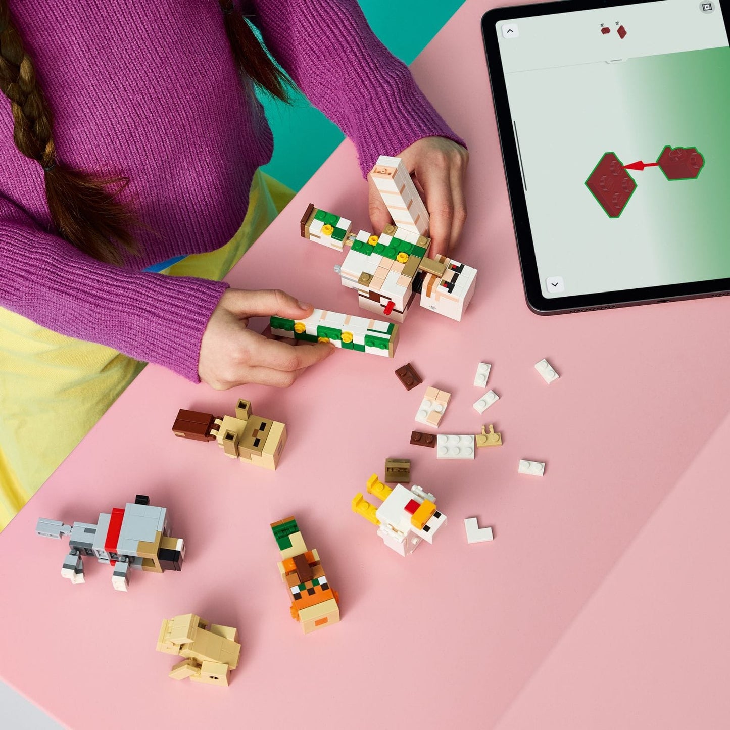 Construção LEGO Minecraft Jóquei da Galinha para aventura no deserto