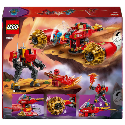 Lego Ninjago Robô Motard da Tempestade do Kai veículo vermelho com robô ninja e efeitos de chama