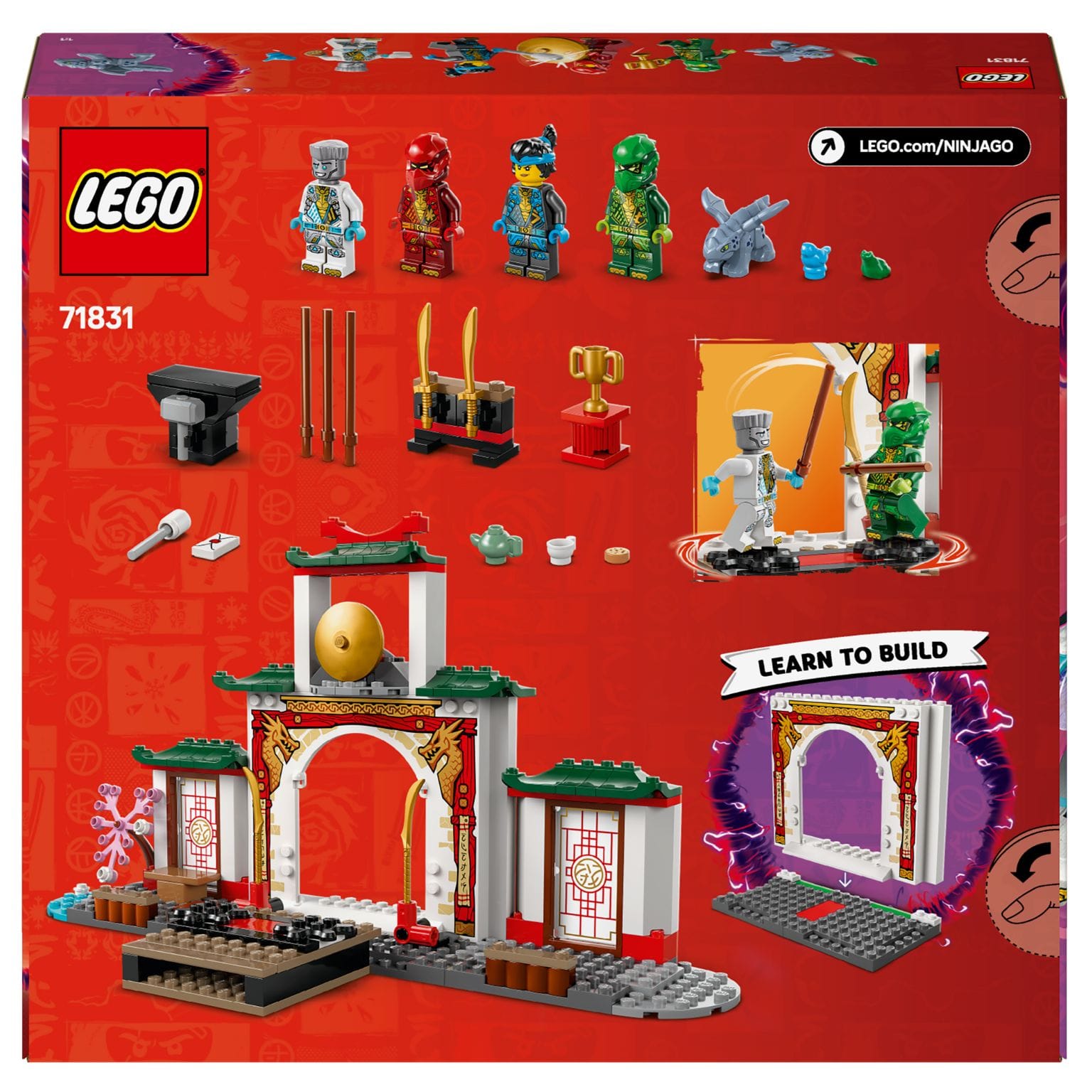 Lego Ninjago Templo de Spinjitzu dos Ninja com dojo, portal e treino Spinjitzu