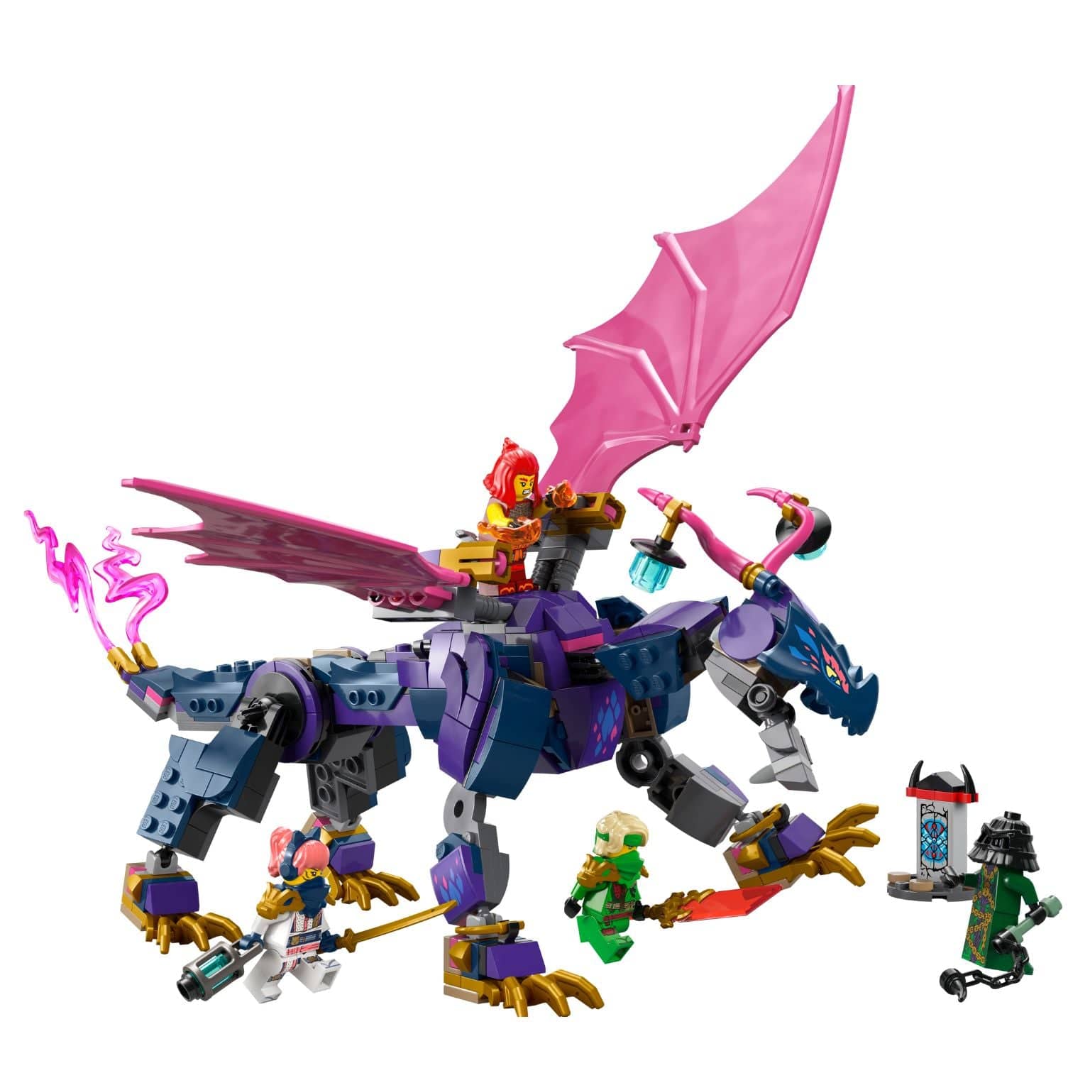 LEGO NINJAGO Rontu, a Mestre Dragão (71842) – dragão articulado com asas e minifiguras, set de 381 peças