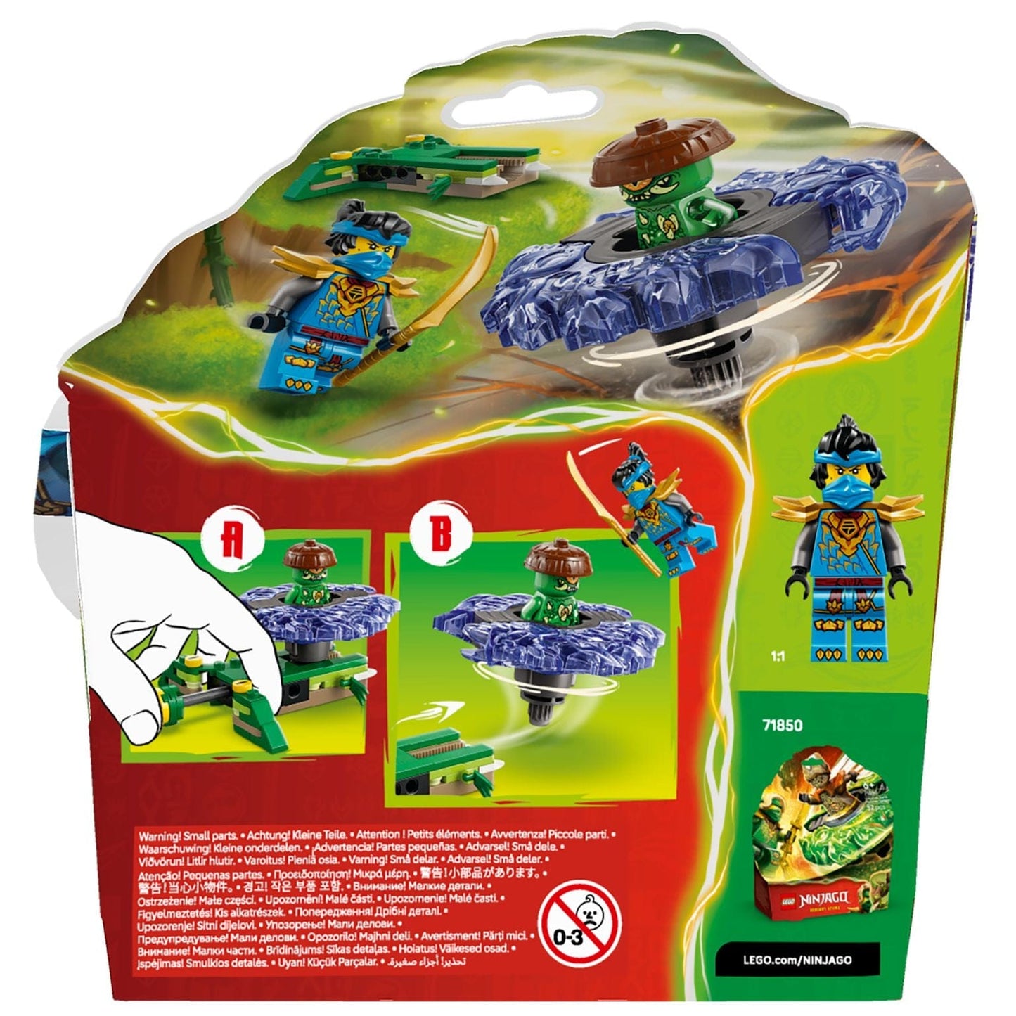 Lego Ninjago Nya contra Spinner de Monstro de Mutação com Nya e monstro giratório Dragons Rising