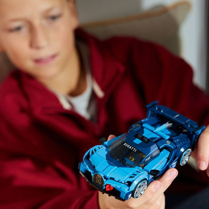 LEGO Speed Champions Bugatti Vision GT azul hiperdesportivo com figura piloto