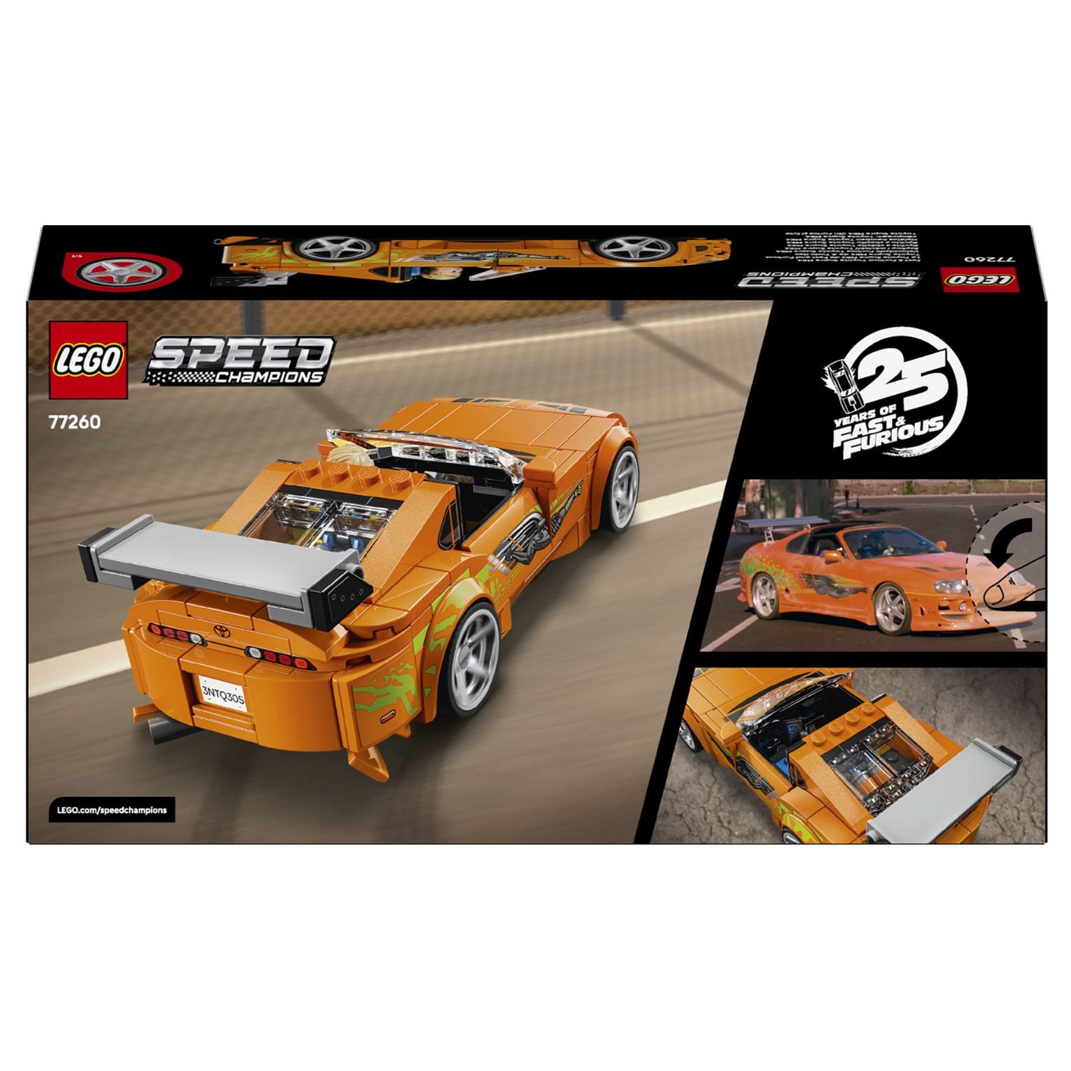 LEGO Velocidade Furiosa Toyota Supra MK4 para fãs de corridas