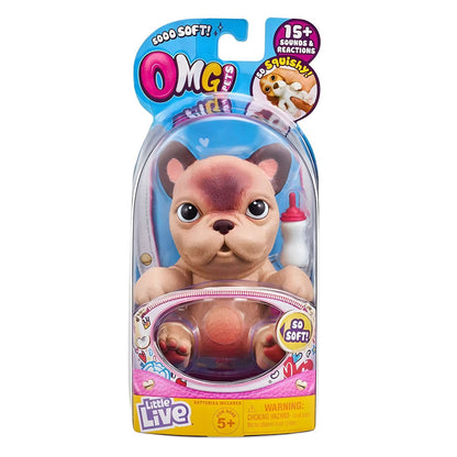 Little Live Pets OMG Bulldog Francês em destaque para brincadeiras carinhosas