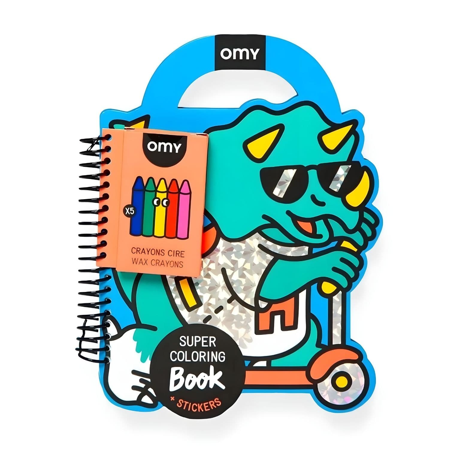 Livro de colorir e adesivos Dino OMY com dinossauros
