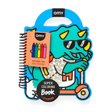 Livro de colorir e adesivos Dino OMY com dinossauros