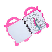 Livro de colorir e adesivos Lily da Omy em forma de unicórnio rosa com páginas para colorir, autocolantes e tema mágico infantil