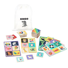 Jogo de loto infantil com animais coloridos para brincar e aprender