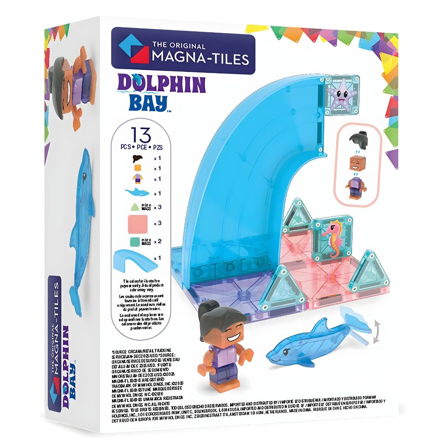 Magna-Tiles Baía do Golfinho com peças magnéticas e aventura junto ao oceano