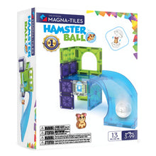 Conjunto Magna-Tiles Hamster Ball com rampa azul peças magnéticas e hamster na bola transparente