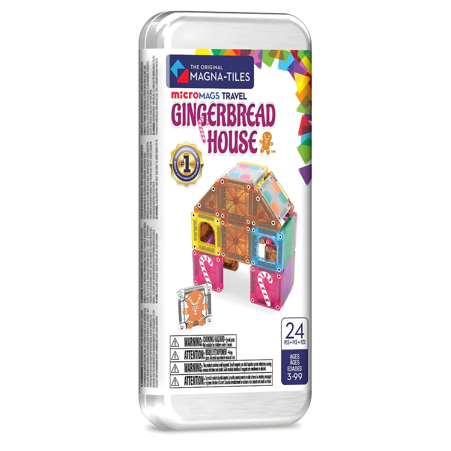 MAGNA-TILES microMAGS Gingerbread House casa de gengibre magnética colorida