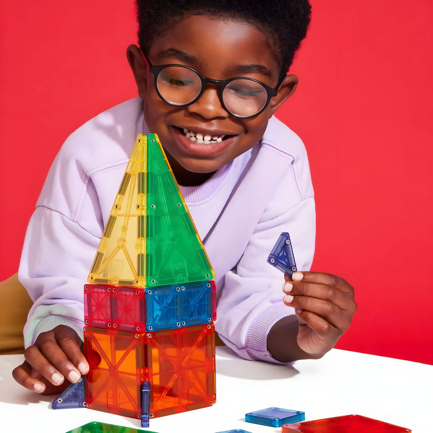 Magna-Tiles Combo + micromags blocos magnéticos coloridos em construção infantil