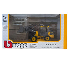Máquina de Obras Volvo L 25 com balde da Bburago para crianças com mais de 3 anos
