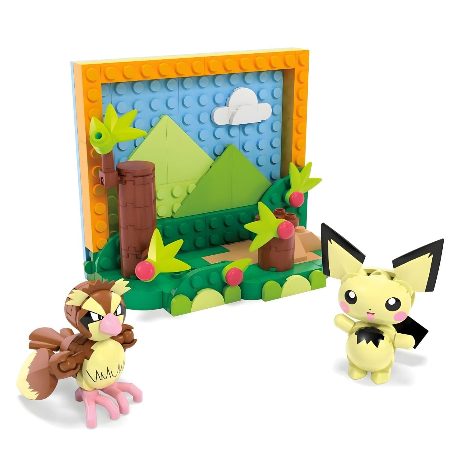 Mega Pokemon Paisagem Rural com cenário de campo para construir e personagens Pokémon