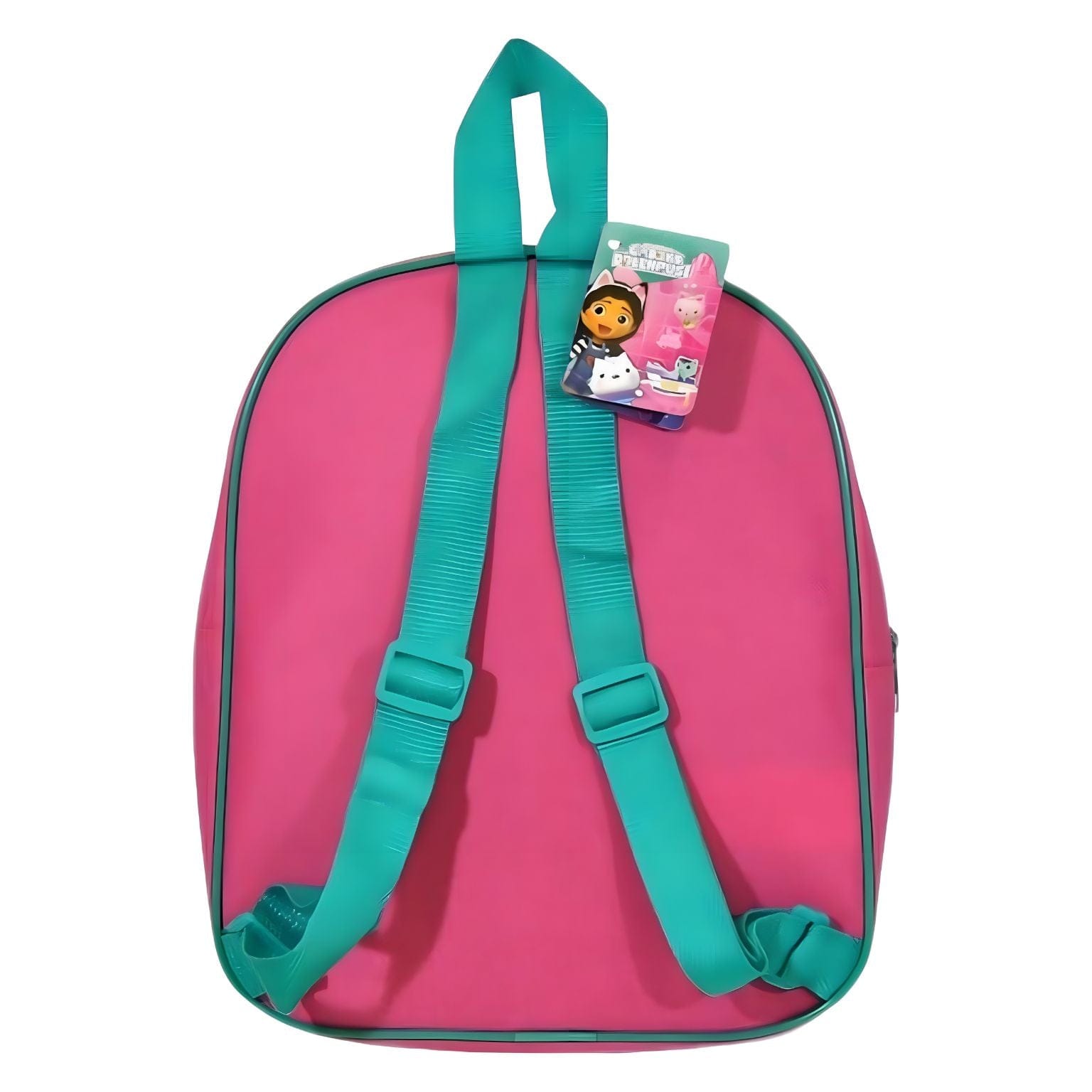 Mochila A Casa de Bonecas da Gabby rosa e turquesa com personagens e música