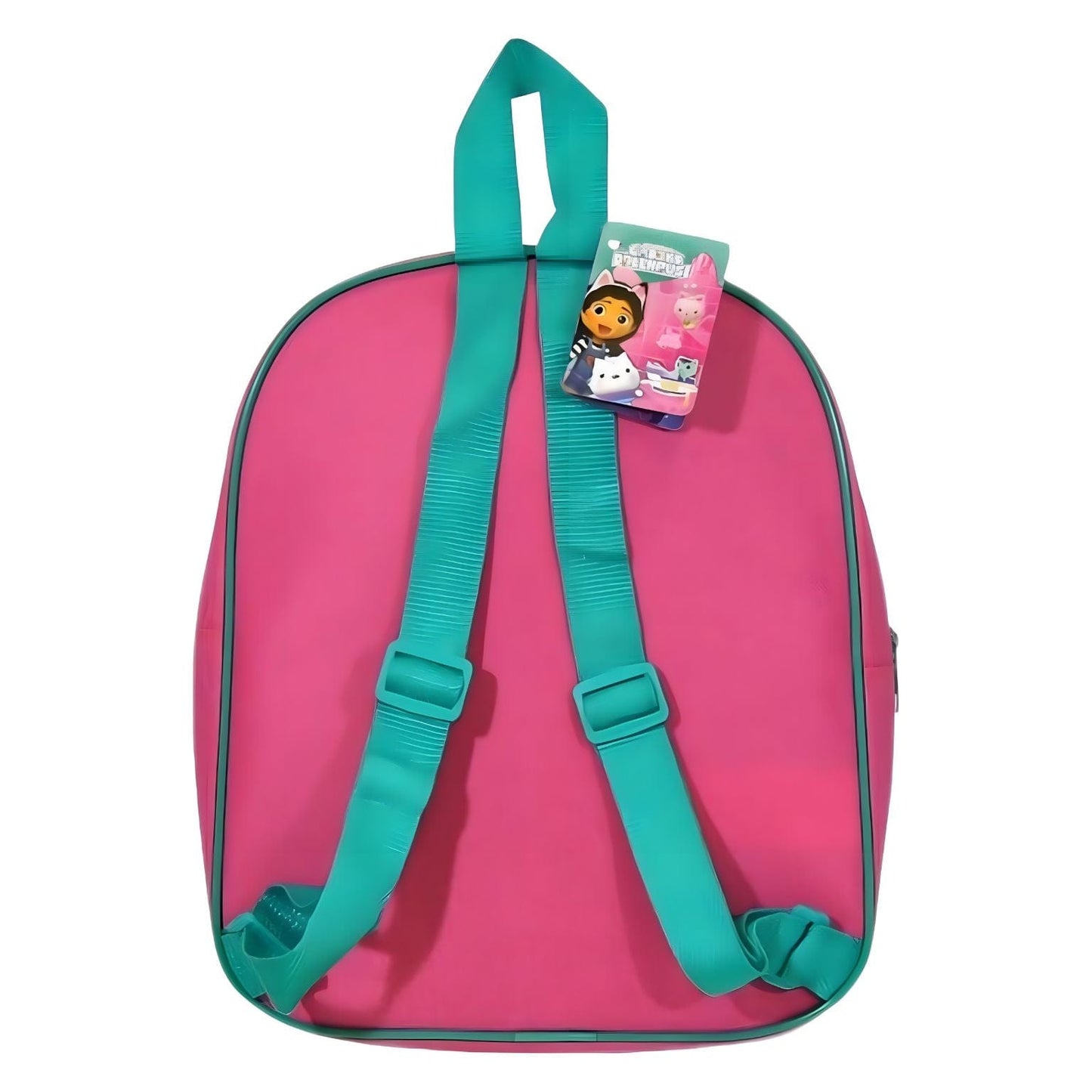 Mochila A Casa de Bonecas da Gabby rosa e turquesa com personagens e música