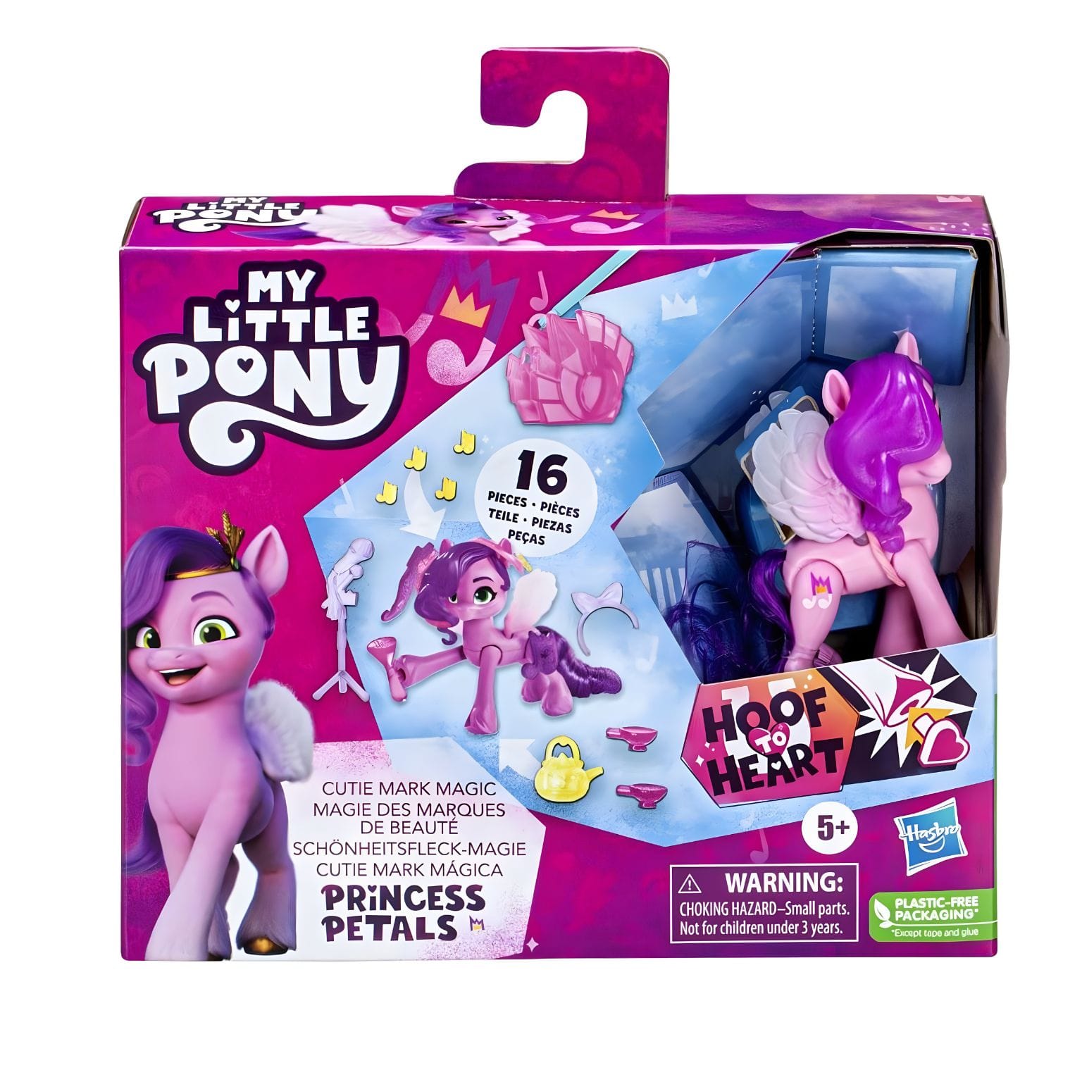 Figura My Little Pony Princess Petals com acessórios de Marca de Beleza Mágica